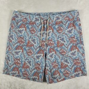 Fair Harbor Swim Trunk Men's Medium Blue Floral Lined Performance Hawaiian Pool‎
